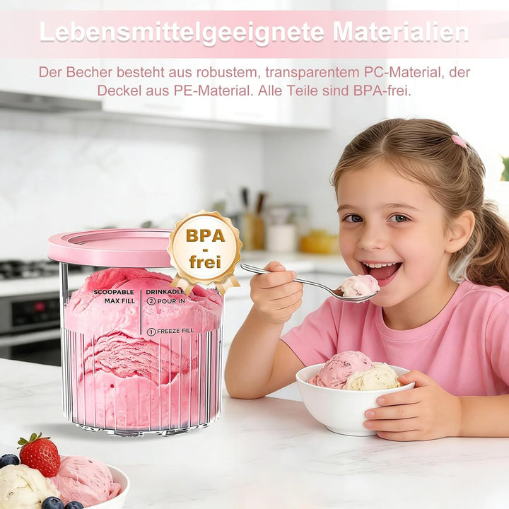 Xylota 4 Stück für Ninja Swirl Creami Deluxe Behälter, Eisbehälter mit Farbige Deckeln Kompatibel mi