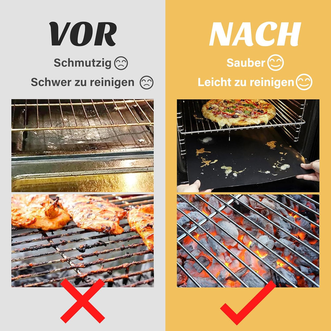 7 Stück Dauerbackfolie für Backofen, 40x33cm Antihaft Backmatte, Wiederverwendbar Backpapier für Den