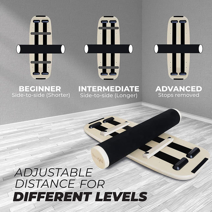 Yes4All Indoorboard aus Holz, Surf Balance Board mit glatter Oberfläche und Rolle für alle Trainings