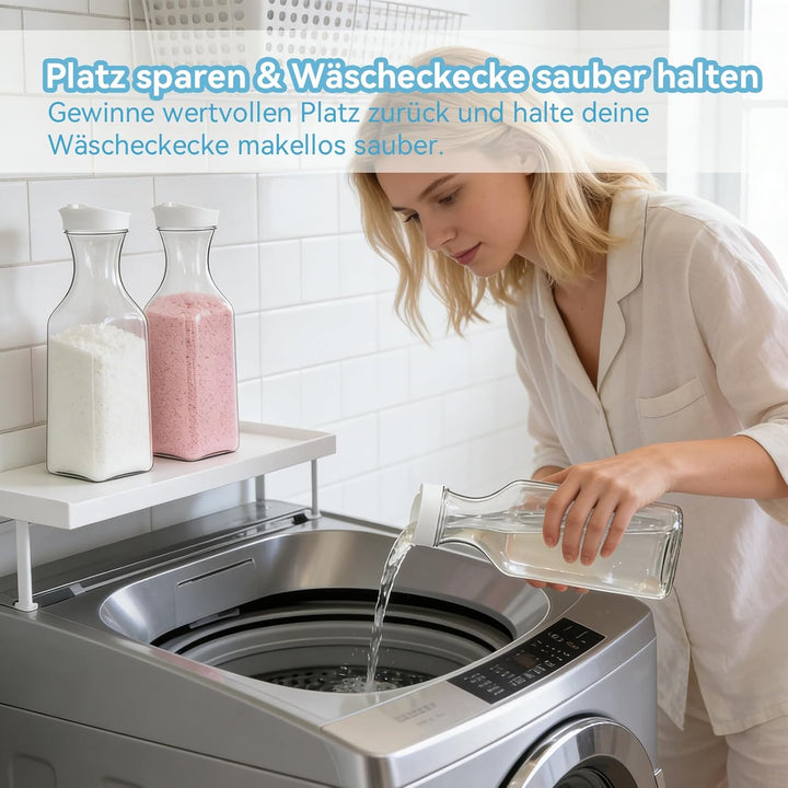 Waschmittel Aufbewahrung, 3 Stück Waschpulver Aufbewahrungsbox mit Etikett , 1.5 L Waschpulver Aufbe