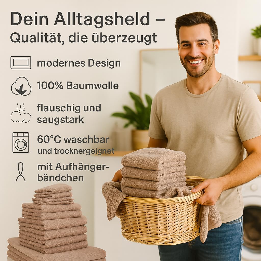 Betz Handtuch 6er Pack Handtücher Set Berlin Grösse 50x100 cm 100% Baumwolle - gut trocknend, leicht