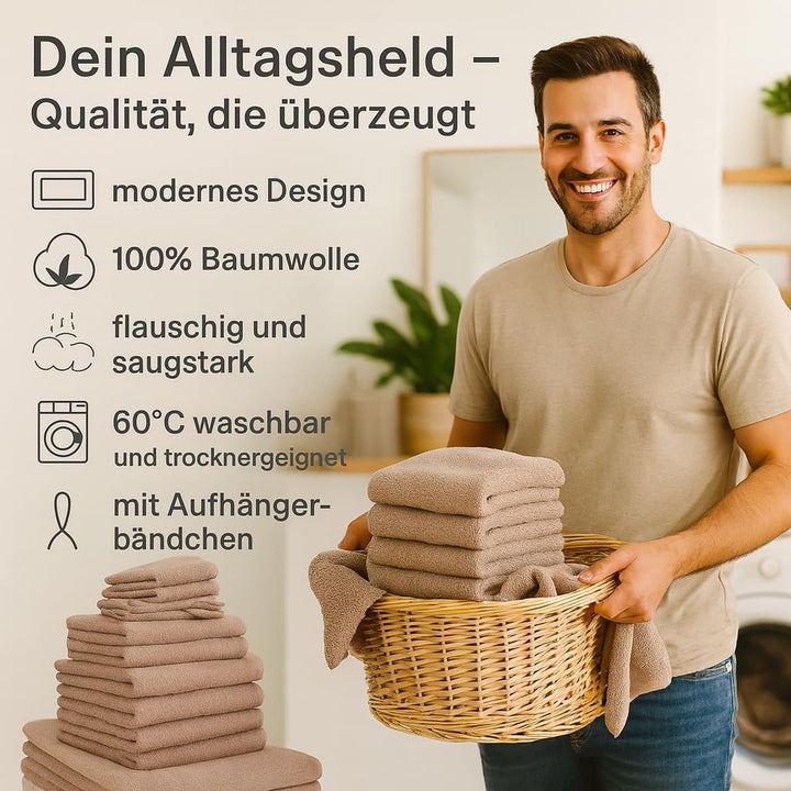 Betz Handtuch 6er Pack Handtücher Set Berlin Grösse 50x100 cm 100% Baumwolle - gut trocknend, leicht