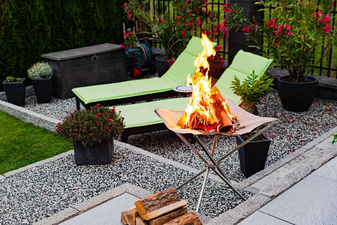 FENNEK HIGHFIRE | Hochwertiges, transportables XL Feuernetz aus Edelstahl | 60 x 60 x 63 cm | Mit Ta