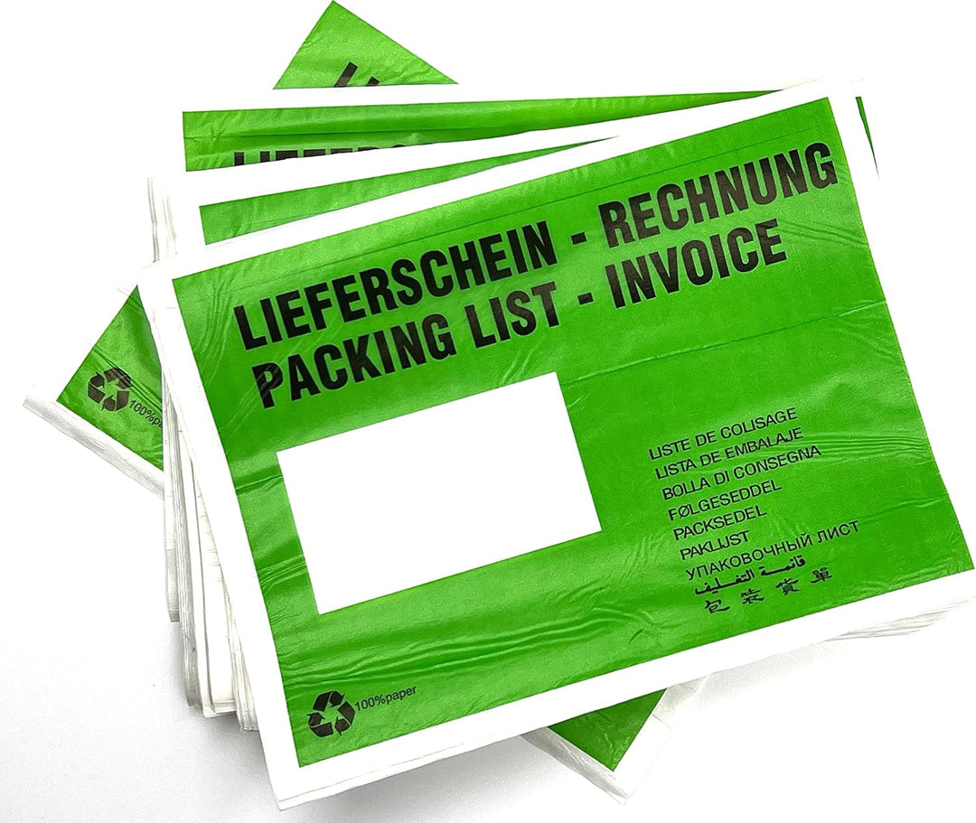 umschlag-discount – grüne Versandtaschen aus Papier für Lieferscheine, Rechnungen, Retourenscheine &