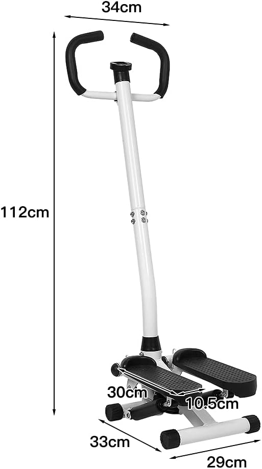 Mini Stepper mit LCD-Display, Power Ropes, Heimtrainer Fitness Gerät, Stahl, 112x34x29cm, Hydraulisc