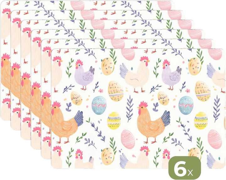 KitchenYeah© Platzsets Abwaschbar 6-Teilig 45x30 cm Tischsets Platzdeckchen Platzset Unterlage Tisch