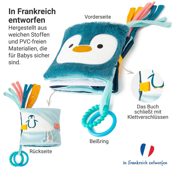 Little Big Friends Soft Activity Book 2 in 1 | Stoff Fühlbuch &amp; Quiet Book Baby | Kontrastbuch mit B