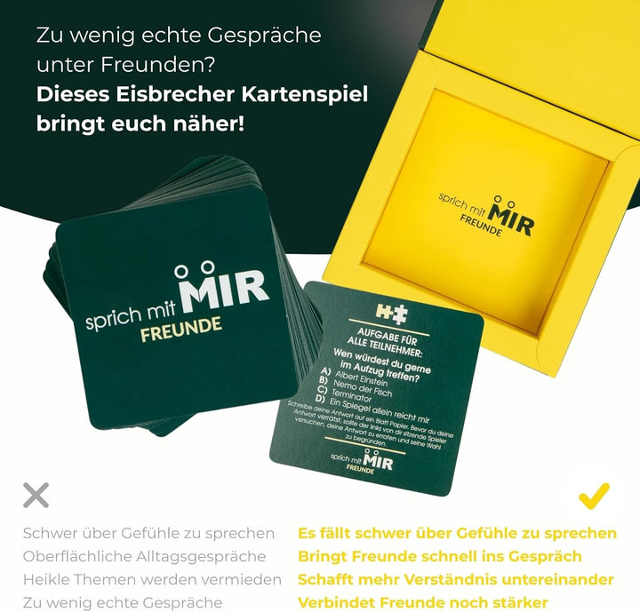 Spricht mit Mir - Erzählt Euch Mehr Spiel für Freunde - 55 Kartenspiele für Erwachsene - Partyspiele
