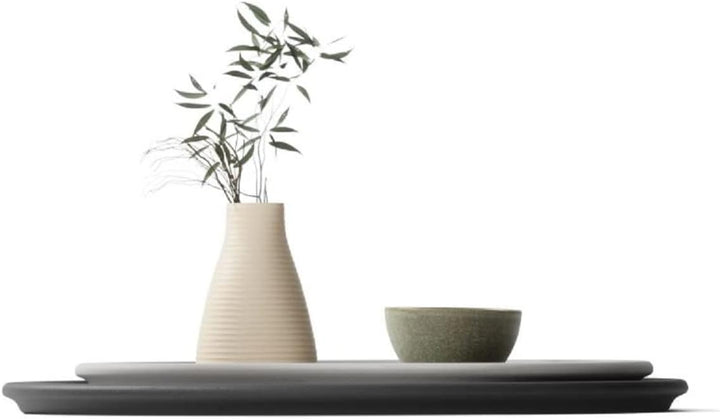 Umbra Hub Serviertabletts, Modernes Tablett-Set aus Glas mit Gummirahmen, 2er-Set, Anthrazit/Grau