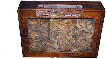 Landree Räucherchips Adventure Mix 3 x 2 L (Kirsche, Pappel, Schwarzwälder) Aromatische Wood Chips f
