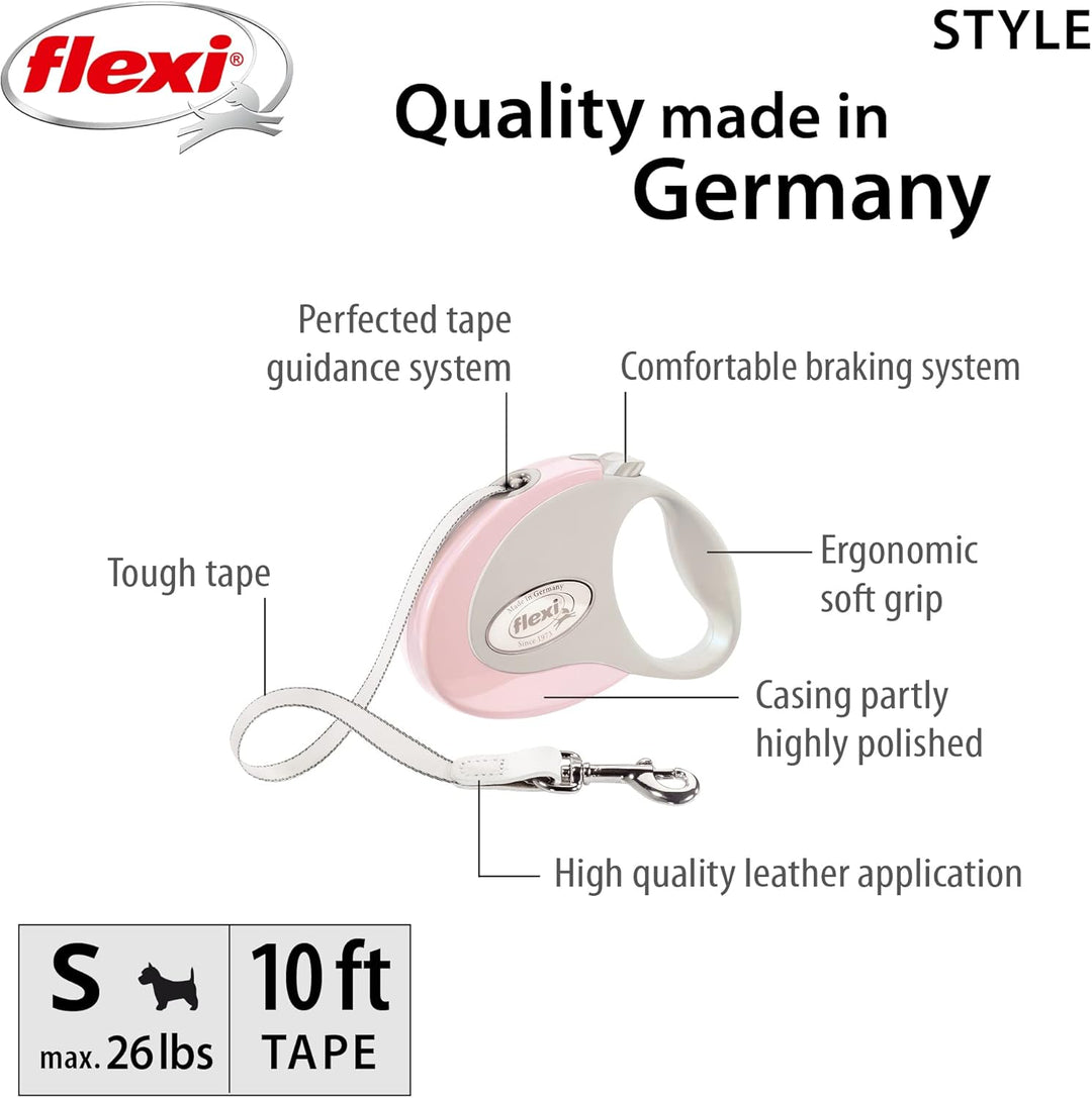Flexi Klassische einziehbare Hundeleine (Band), ergonomisch, langlebig und verhedderungsfrei, 3 m, k
