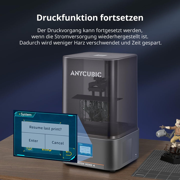 ANYCUBIC 10K 3D Drucker Photon Mono 4, mit 7" Monochrom-LCD-Bildschirm, Druckgeschwindigkeit 70 mm/h