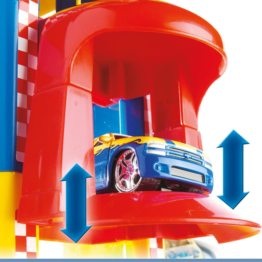 MOLTO | 6 Stockwerke Parkhaus für Kinder mit Garage, Rampen, Leinen, Aufzug, Tankstelle und Bohrung