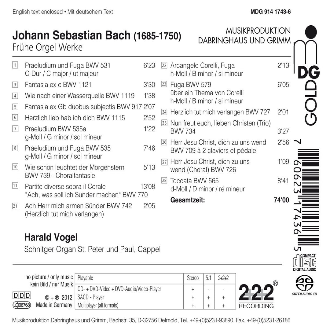 Early Organ Works, Audio-CD