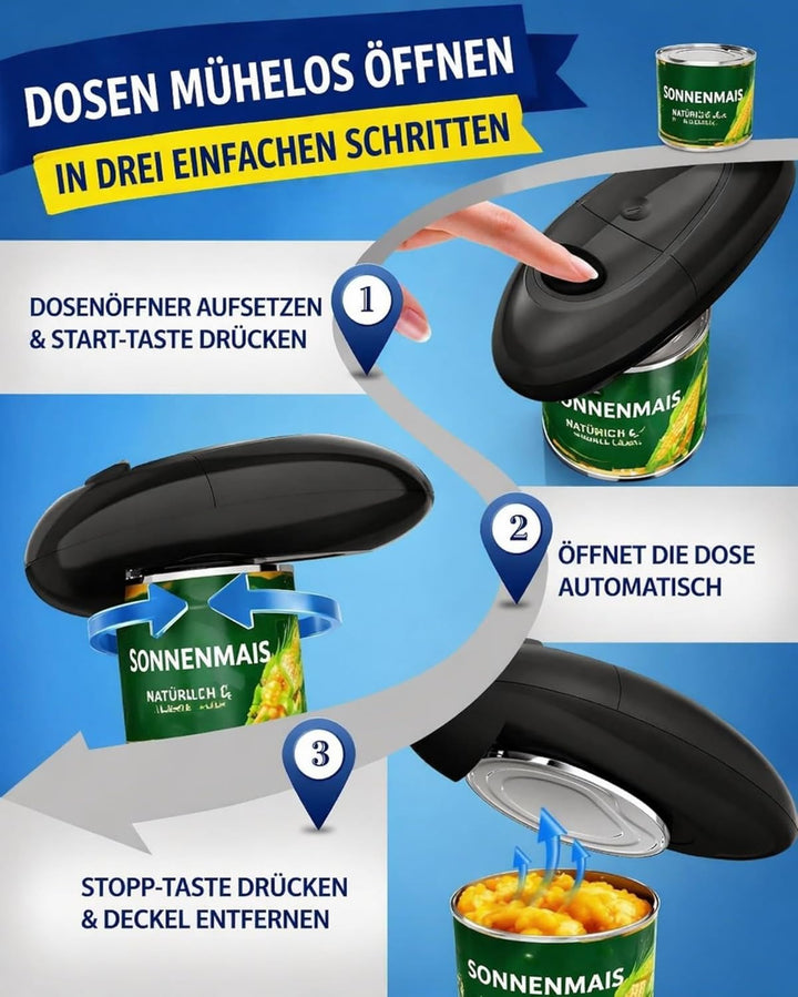 Elektrischer Dosenöffner, One Touch Automatisch Kabellos, Glatte Schnittkante Sicher, Für Senioren S