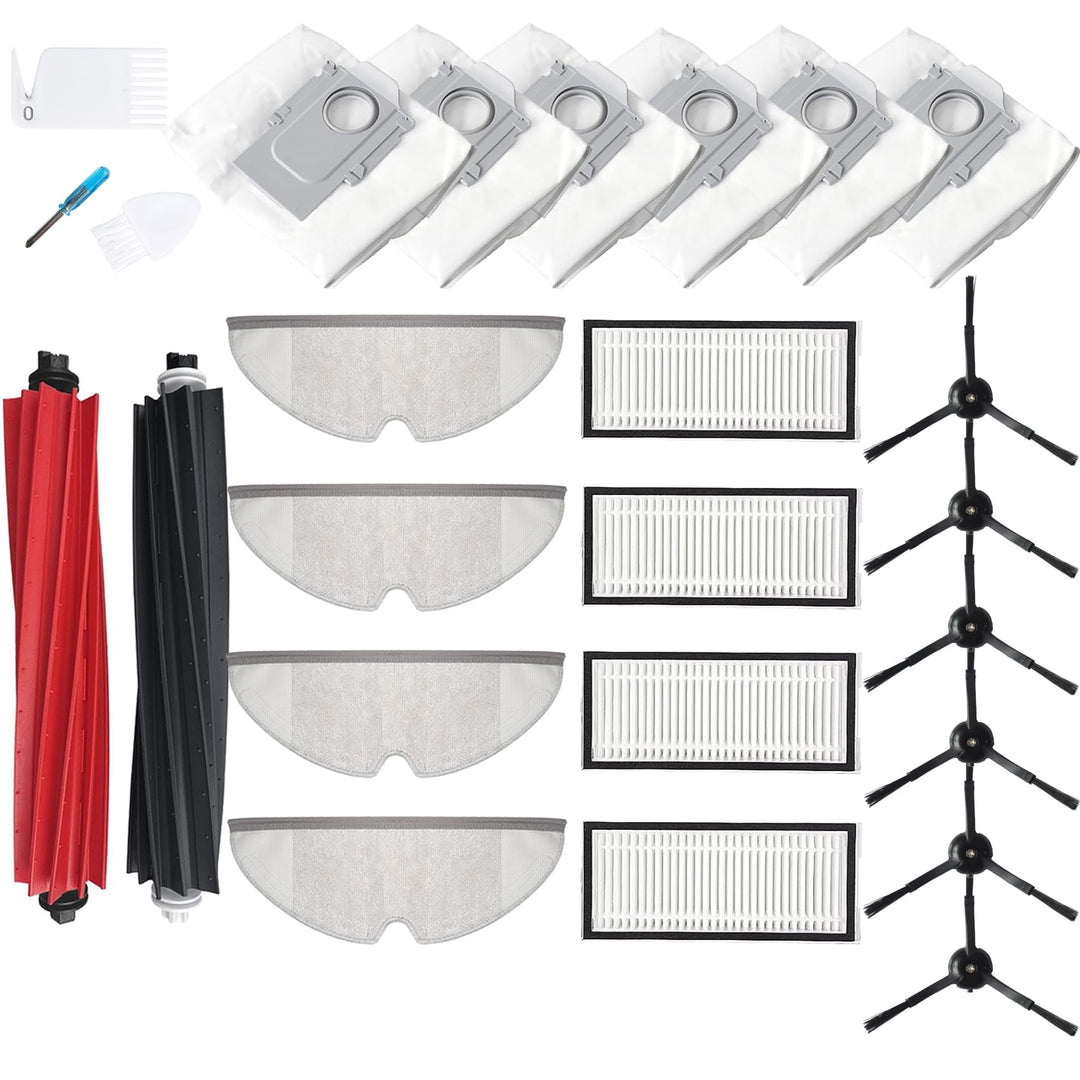 Loveco Zubehör Ersatzteile Kompatibel für Roborock Q5 Pro Q5 Pro+ Q8 Max Q8 Max+, 2 Hauptbürste, 4 F