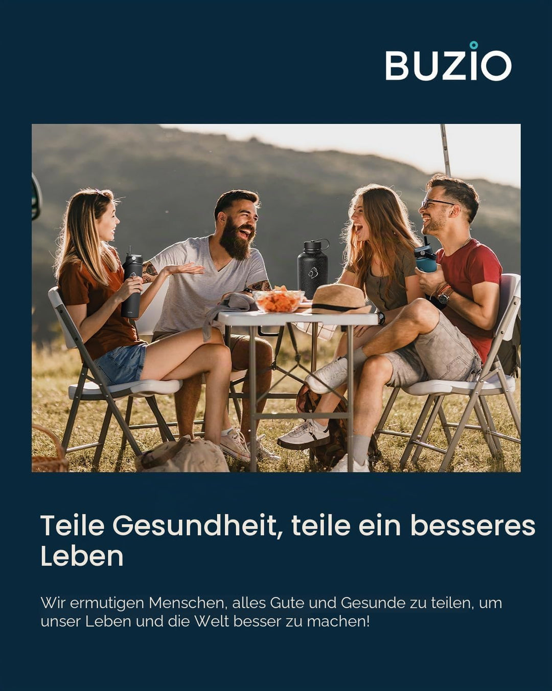 Edelstahl Trinkflasche mit Strohhalm, BUZIO Thermosflasche 680ml mit Strohhalmdeckel und Flexkappe k