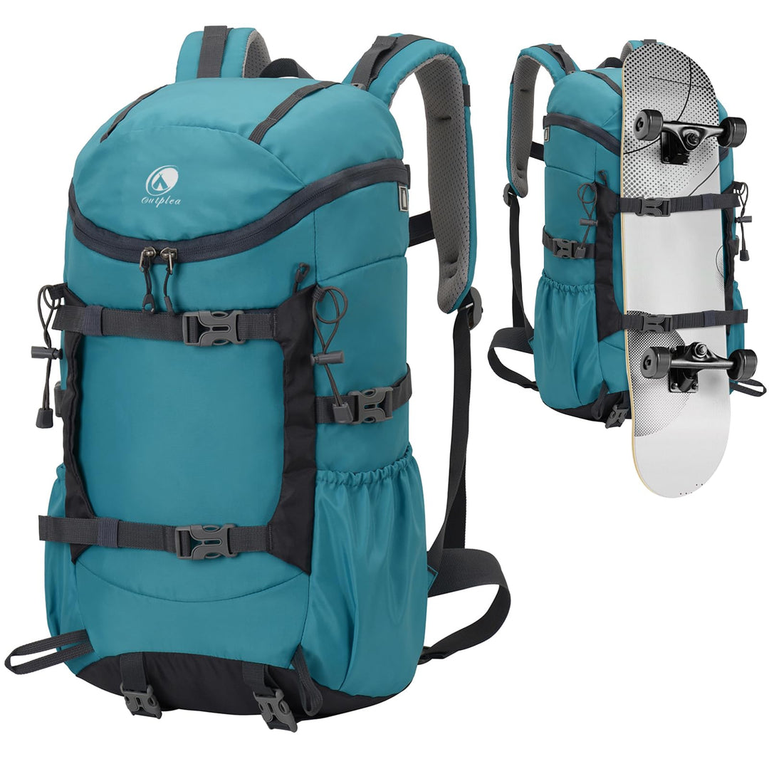 30L Leicht Wanderrucksack Herren Damen, Multifunktional Reiserucksack mit Skateboard Gurte, Tagesruc
