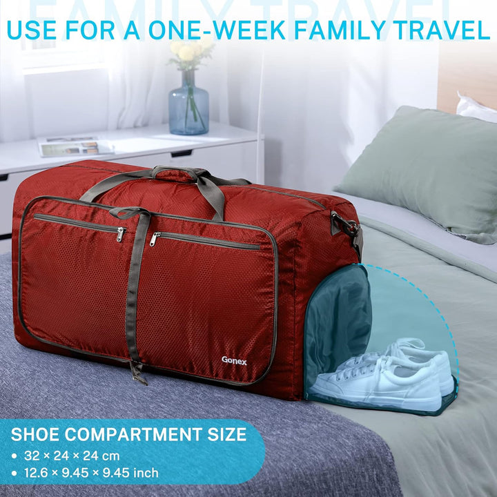 Gonex Leichter Faltbare Reise-Gepäck 100L Duffel Taschen Übernachtung Taschen/Sporttasche für Reisen
