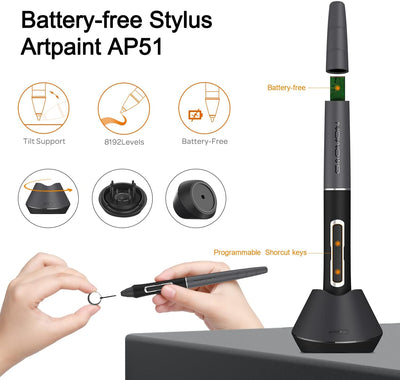 GAOMON PD1620 Grafiktablett - 15,6 Zoll 3840 x 2160 4K IPS Stift-Display für CG Zeichnen/Malen
