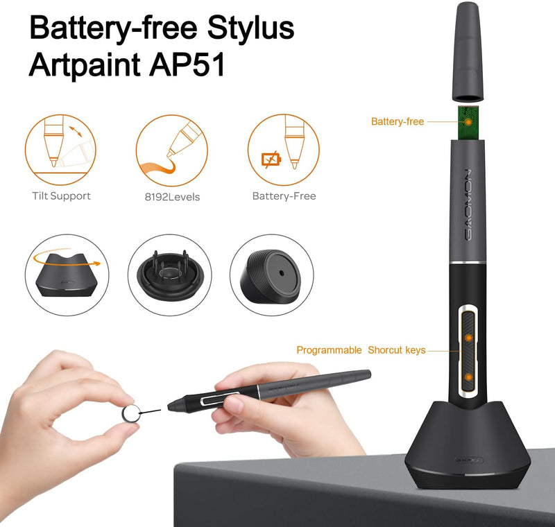 GAOMON PD1620 Grafiktablett - 15,6 Zoll 3840 x 2160 4K IPS Stift-Display für CG Zeichnen/Malen