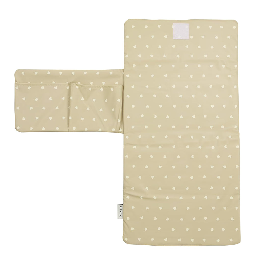 Meyco Reisewickelunterlage Wickelauflage Sweet Heart Sand/Soft Sand | für unterwegs - praktische Tas