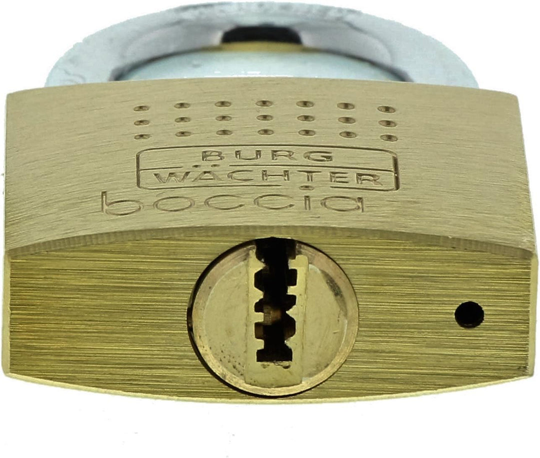 BURG-WÄCHTER Vorhangschloss, 5 mm Bügelstärke, Kneifschutz, 2 Schlüssel, Boccia 450 30 SB (Packung m