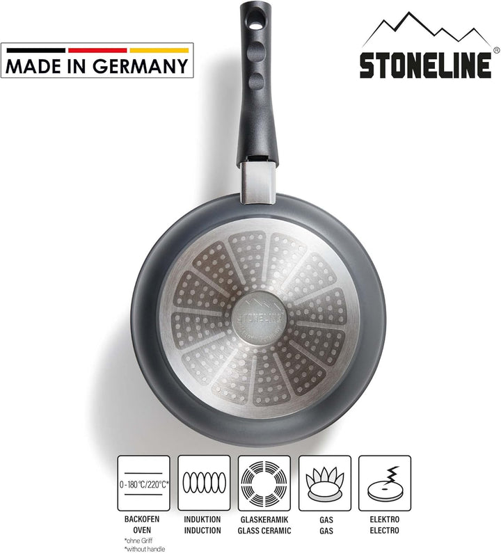 STONELINE Flex Made in Germany Bratpfanne 24cm, mit abnehmbarem Griff, antihaft beschichtete Pfanne