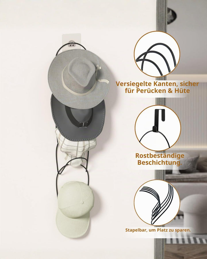 LINFIDITE Cap Halter Tür Hut Racks, Baseball Cap Halterung Schrank hängende Einstellbare Huthalter,f