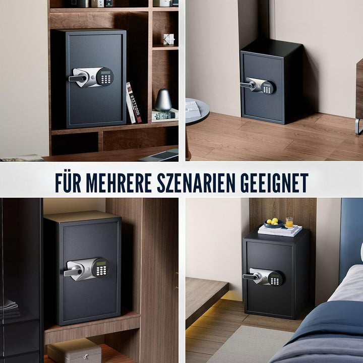 Tresor, BlackSmith Safe Tresor für Zuhause Grosser 35x31x50cm, Biometrischer Fingerabdruck Digitaler