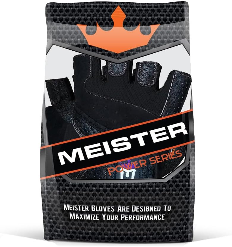 Meister Damen Fit Grip Gewichtheber-Handschuhe mit waschbarem Amara-Leder Schwarz XS, Schwarz XS