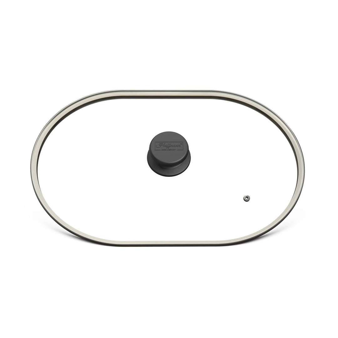 Hoffmann Sicherheitsglasdeckel für Bräter 2in1 Unterteil – Edelstahlfassung, 33,5x23,5 cm, backofenf