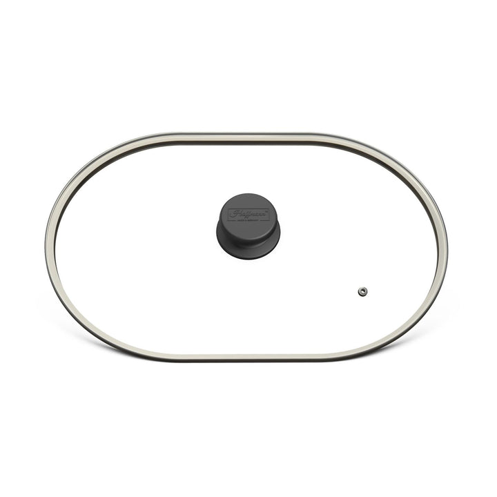 Hoffmann Sicherheitsglasdeckel für Bräter 2in1 Unterteil – Edelstahlfassung, 33,5x23,5 cm, backofenf