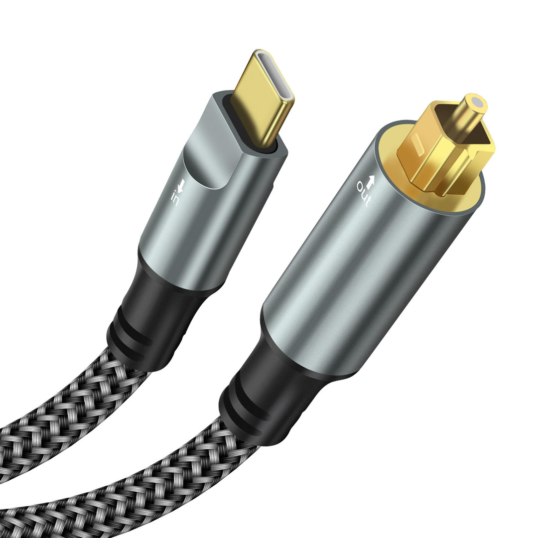 XMSJSIY USB C zu TOSLINK Optisches Audiokabel Unidirectional USB Typ C zu TOSLINK SPDIF Glasfaser Di