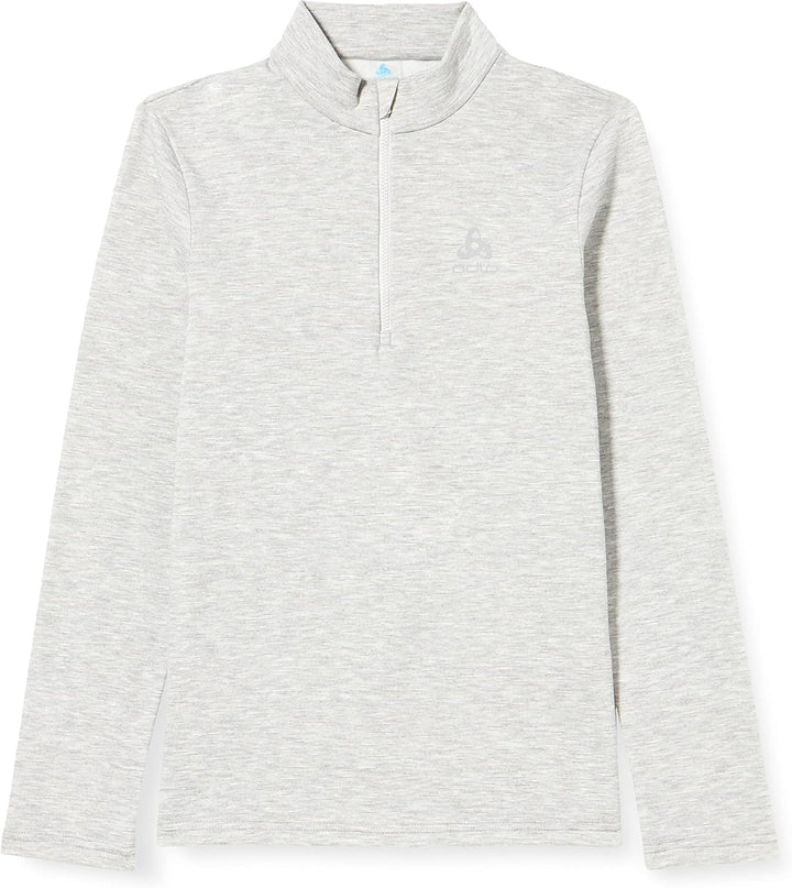 Odlo Kids Langarm Shirt mit halben Reissverschluss Berra 104 Grey Melange, 104 Grey Melange