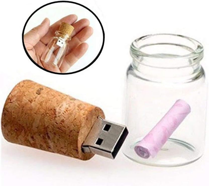 Anloter 32 GB USB-Stick in Form einer süssen Flasche, Drift Jar USB-Stick aus transparentem Glas für
