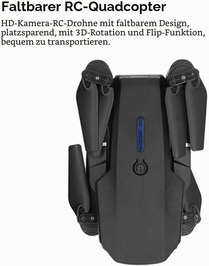 E88 Faltbare Drohnen mit 4K HD FPV Dual-Kamera, Drohne RC Quadcopter-Unterstützung APP-Steuerung, Fl