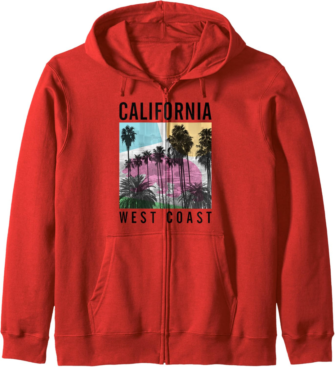 Trendy California West Coast Palm Trees Poster Kapuzenjacke