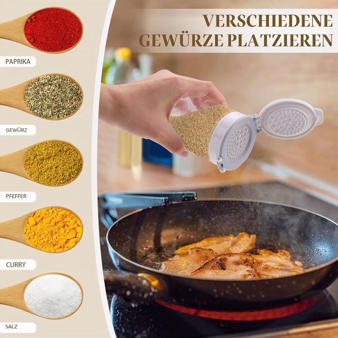 Gewürzstreuer für Salz und Pfeffer, Anti-Verstopfung, luftdichter Deckel, Gewürzbehälter aus Glas mi