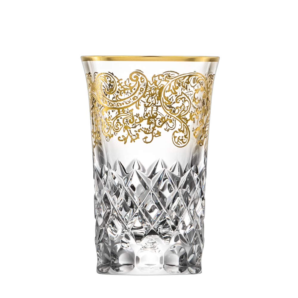 ARNSTADT KRISTALL Schnapsglas Stamper Kristallglas Arabeske