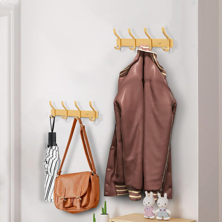 Garderobenhaken Edelstahl, Hakenleiste Kleiderhaken Wand mit 4 Haken, Garderobe Garderobenleiste Wan