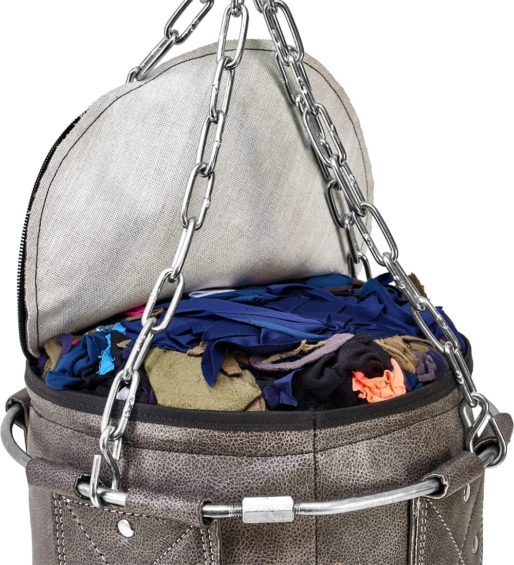 Bad Company Vintage Boxsack inkl. Heavy Duty Vierpunkt-Stahlkette und Metallring I Kunstleder Punchi
