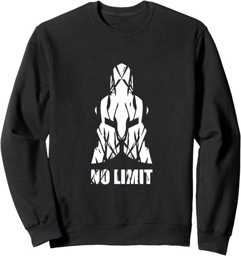 NO LIMIT | Spartaner Helm | GYM Motivation Fitness Sprüche Sweatshirt