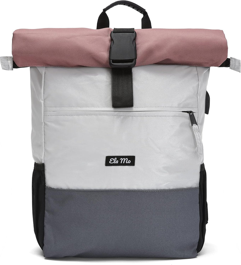 Ela Mo Rucksack Damen Schön, Komfortabel und Durchdacht 18 L (Night Edition - Peach), Night Edition