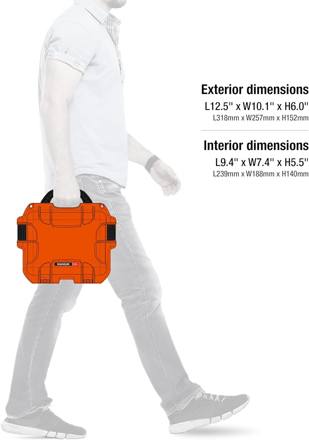 Nanuk 905 Wasserdichter Hartschalenkoffer Mit Gepolsterten Trennwänden - Orange Gepolsterte Trennwan