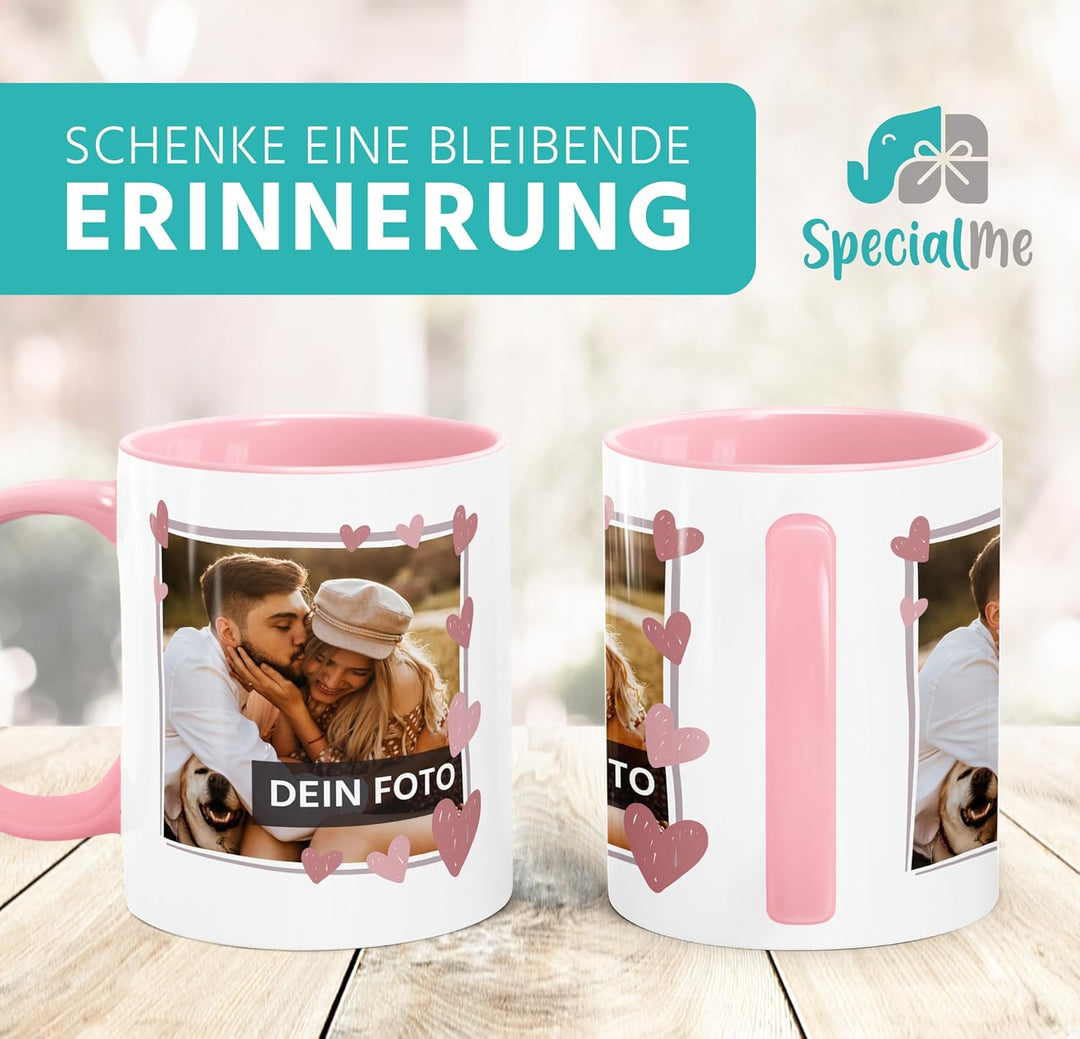 personalisierte Fototasse mit eigenem Foto persönliches Geschenk mit Bild selbst gestalten Rahmen He