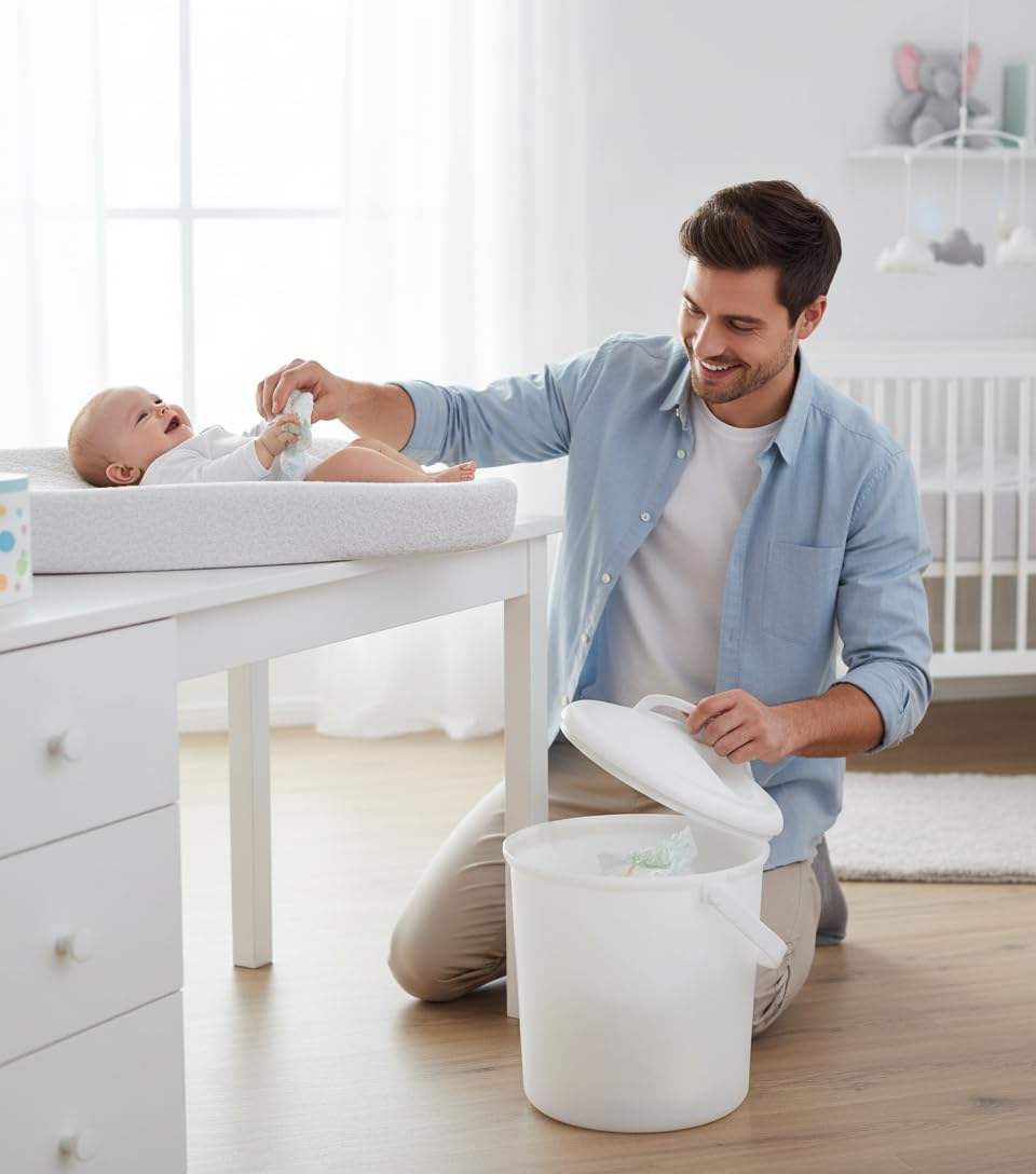 Rotho Babydesign, Bella Bambina, Kunststoff-Windeleimer geruchsdicht ohne Nachfüllkassetten, umweltf