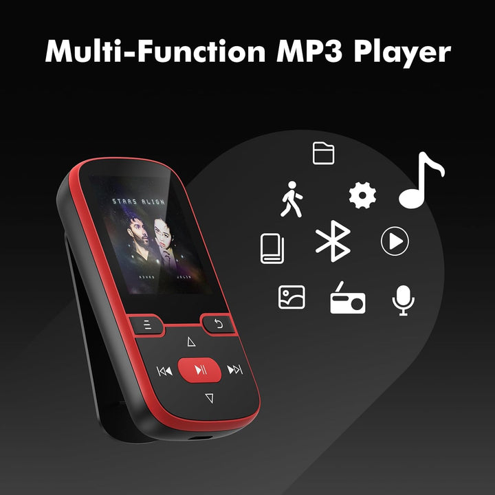 64GB mp3 Player Bluetooth 5.3 mit Clip,Music MP3-Player Kinder HiFi-Sport-Musikplayer, 1,5 Zoll MP3-