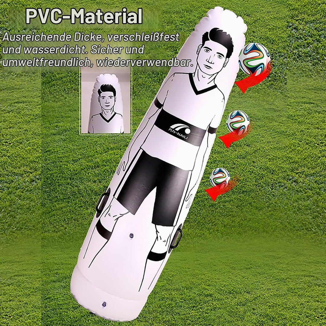 1,75 m Aufblasbare Spielpuppe für Fussballtraining, aufblasbarer Fussball, Boxsack für Fussballtrain