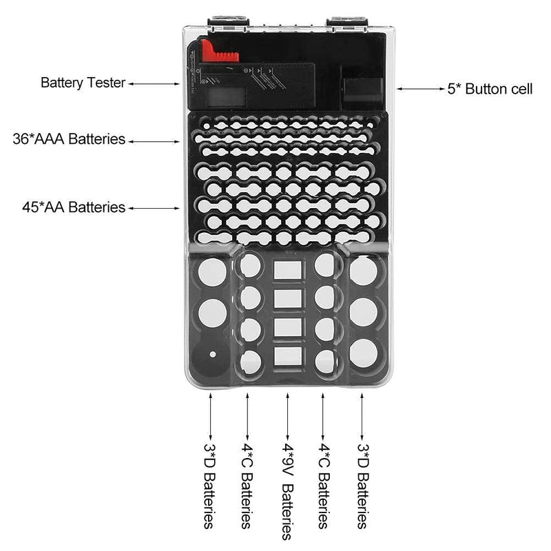 1 Pc Batteriespeicher 104 Grids Batterie Aufbewahrungsbox Battery Organizer Batterie Box mit Batteri